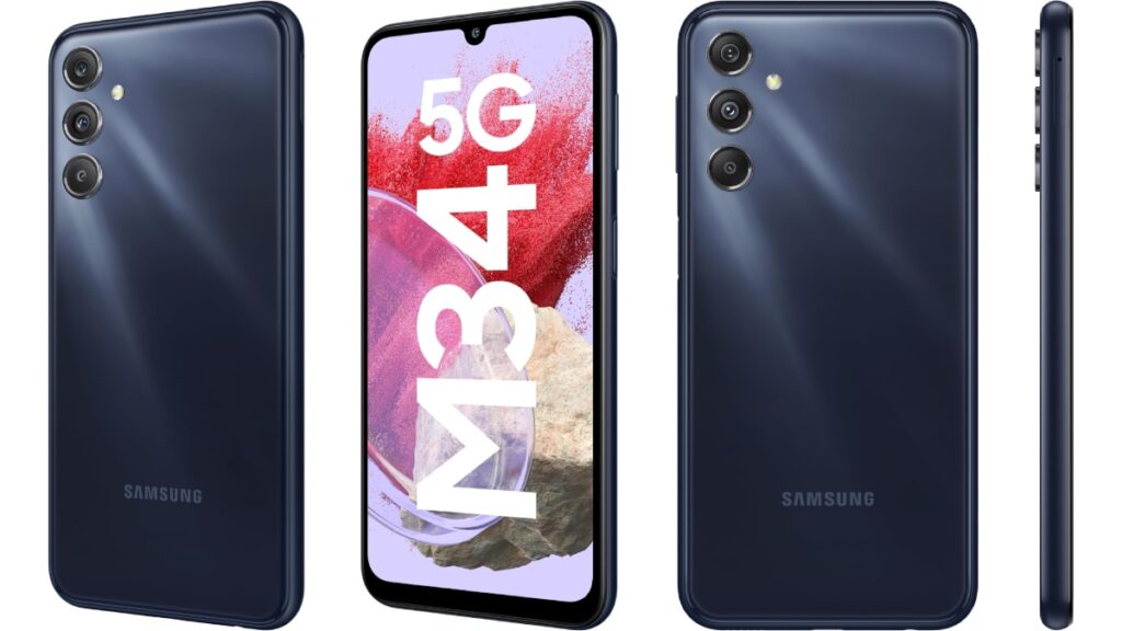 Camera, Ports and buttons placement on the latest Galaxy M34 5G smartphone