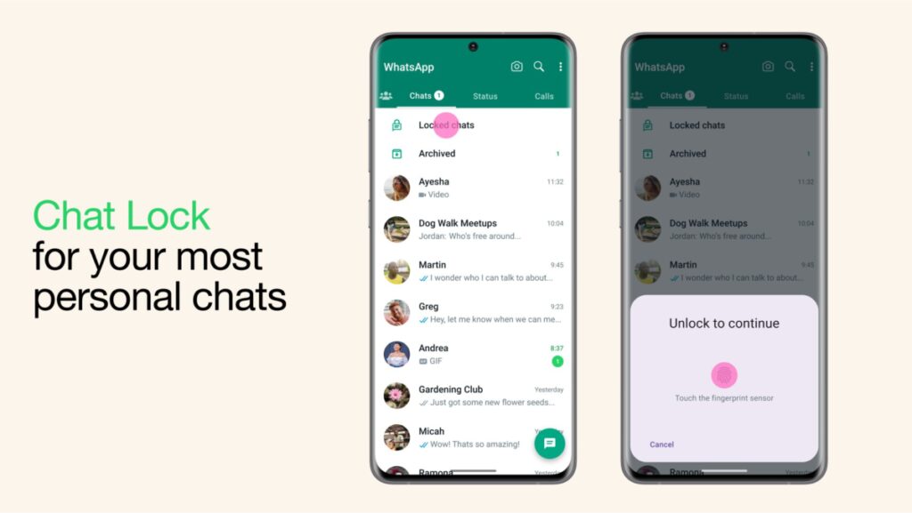 The Instant Messaging app users can ChatLock their most personal messages and can transfer them to new phone using History transfer option